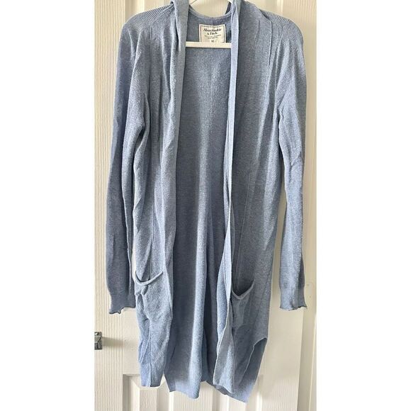Abercrombie light navy hooded duster - Picture 1 of 2
